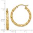 14K Twisted Satin Diamond-Cut Hoop Earrings - 26 mm