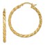 14K Twisted Satin Diamond-Cut Hoop Earrings - 33.5 mm