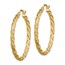 14K Twisted Satin Diamond-Cut Hoop Earrings - 33.5 mm