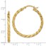 14K Twisted Satin Diamond-Cut Hoop Earrings - 33.5 mm