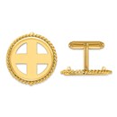 14K Twisted Wire 21.6 mm Coin Bezel Cuff Links