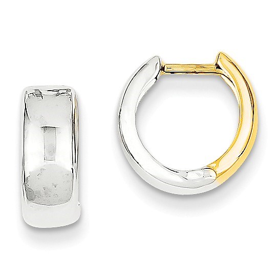 14k Two-tone 10 mm Hinged Hoop Earrings 14k Two-tone 10 mm Hinged Hoop Earrings