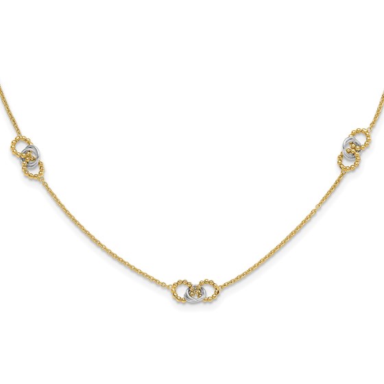 14K Two-tone 16in w/2in ext. Necklace - 18 in. 14K Two-tone 16in w/2in ext. Necklace - 18 in.