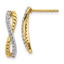 14k Two-tone .208ct Diamond Fancy Twist Post Earrings - 17 mm