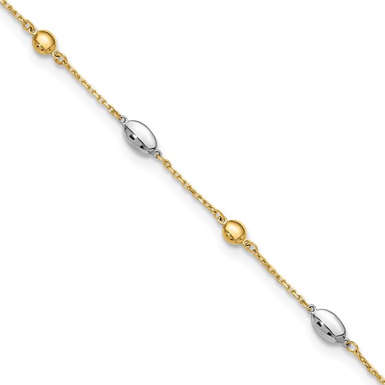 14K Two-tone 9in Plus Anklet - 10 in. 14K Two-tone 9in Plus Anklet - 10 in.