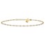 14K Two-tone and Diamond-cut Beads 10in Plus Anklet - 11 in.