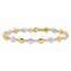 14K Two-tone and Diamond-cut Puffed Circles Bracelet - 7.75 in.