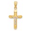 14K Two-tone and Textured Crucifix Pendant - 24.6 mm