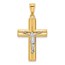 14K Two-tone and Textured Crucifix Pendant - 34.6 mm