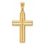 14K Two-tone and Textured Crucifix Pendant - 34.6 mm