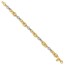 14K Two-tone and Textured Fancy Link Bracelet - 7.75 in.