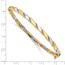 14K Two-tone and Twisted Hinged Bangle Bracelet - in.