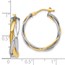 14K Two-tone Braided Hoop Earrings - 28 mm