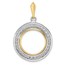 14K Two-tone Channel Set Diamond 16.5 mm Prong Coin Bezel Mtg