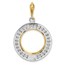 14K Two-tone Channel Set Diamond 16.5 mm Prong Coin Bezel Mtg