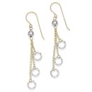 14k Two-tone Circle Dangle Earrings