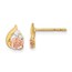 14k Two-Tone Cubic Zirconia Flower Post Earrings - 48 mm