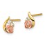 14k Two-Tone Cubic Zirconia Flower Post Earrings - 48 mm