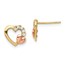 14k Two-Tone Cubic Zirconia Heart Post Earrings