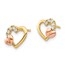 14k Two-Tone Cubic Zirconia Heart Post Earrings