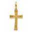 14K Two-tone CZ Crucifix with Heart Ends Pendant - 27.2 mm