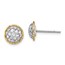 14K Two-tone D/C Button Post Earrings - 9.4 mm