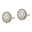 14K Two-tone D/C Button Post Earrings - 9.4 mm