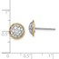 14K Two-tone D/C Button Post Earrings - 9.4 mm