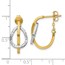 14K Two-tone D/C Polished Hoop w/ Chain Earrings - 20.75 mm