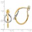 14K Two-tone D/C Polished Hoop w/ Chain Earrings - 23 mm