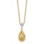 14k Two-Tone D/C Teardrop Dangle 2IN Ext Necklace - 20 in.