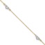 14K Two-tone D/C Triple Hearts 9in w/1in. Ext. Anklet - 10 in.