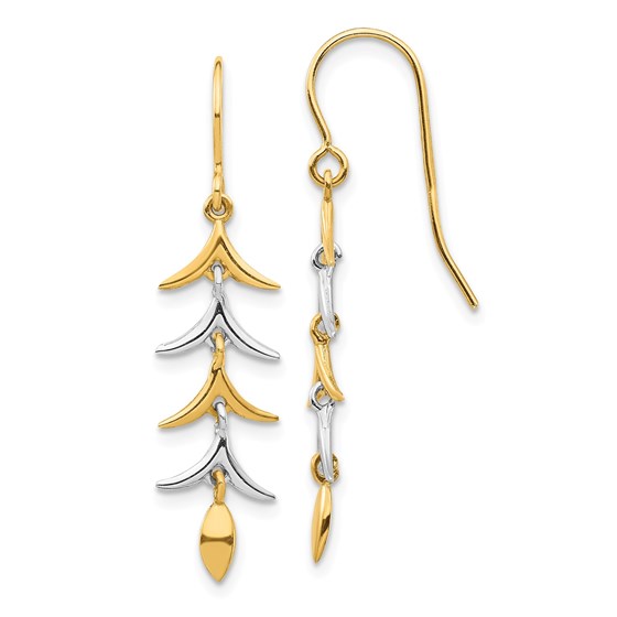 14k Two Tone Dangle Earrings 14k Two Tone Dangle Earrings