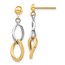 14k Two-tone Dangle Post Earrings
