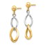 14k Two-tone Dangle Post Earrings