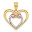 14K Two-tone Diamond-cut Infinity Hearts Pendant - 23 mm