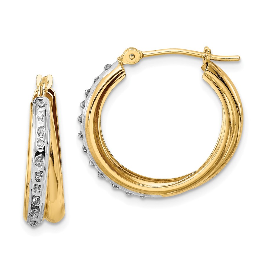 Diamond fascination hoop earrings Clearance