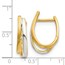 14k Two-tone Diamond Hinged Hoop Earrings - 21 mm
