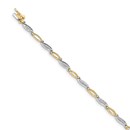 14k Two-tone Diamond Link Bracelet - 7.5 in.
