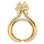 14K Two-tone Diamond Teardrop Bow 16.5 mm Coin Bezel Mtg