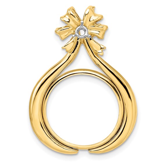 14K Two-tone Diamond Teardrop Bow 16.5 mm Coin Bezel Mtg 14K Two-tone Diamond Teardrop Bow 16.5 mm Coin Bezel Mtg