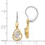 14k Two-tone Diamond Teardrop Dangle Leverback Earrings - 25 mm