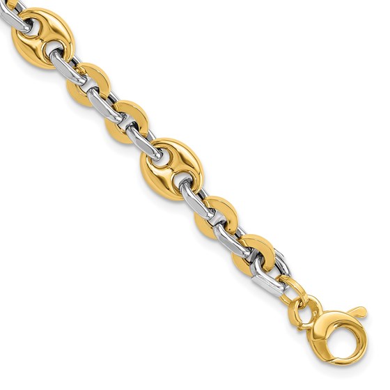 14K Two-tone Fancy Link 7.5 in Bracelet - 7.5 in. 14K Two-tone Fancy Link 7.5 in Bracelet - 7.5 in.