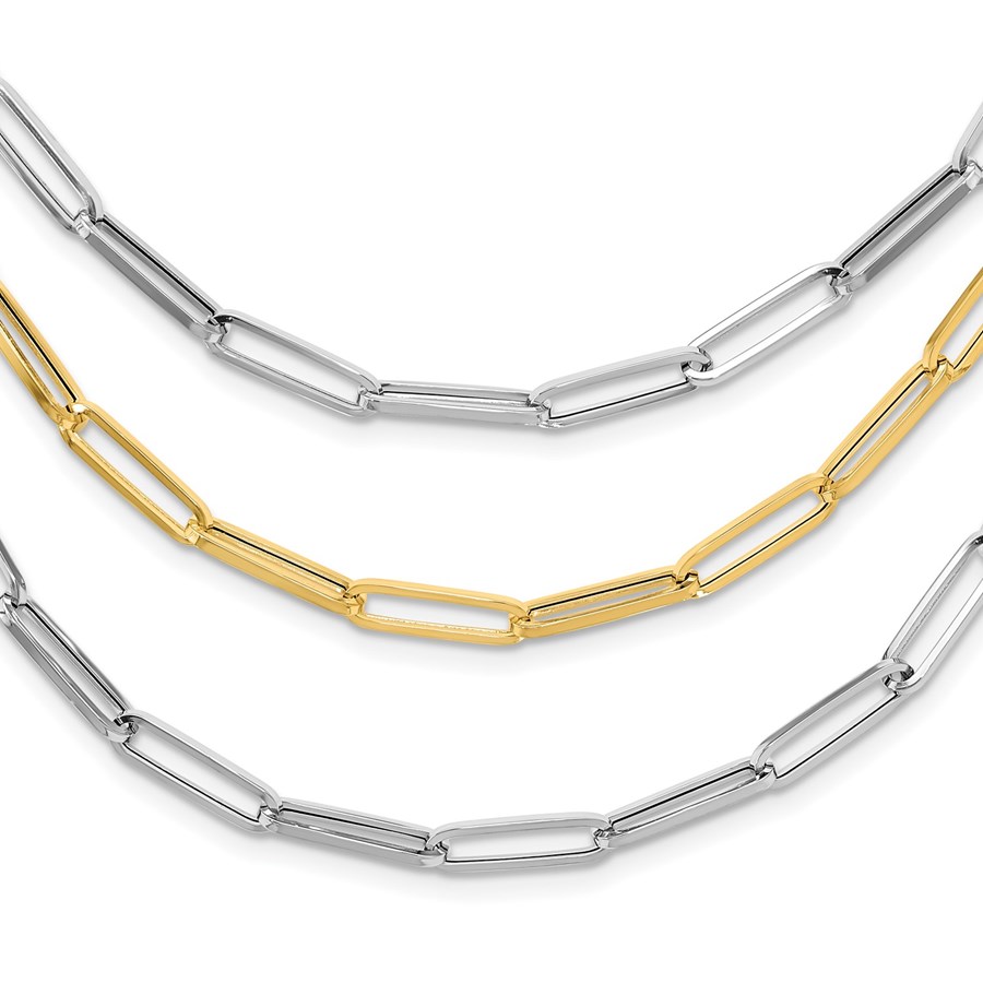 14K Two-tone Fancy Link Necklace - 18.25 in.