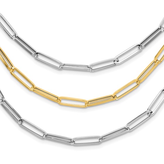 14K Two-tone Fancy Link Necklace - 18.25 in. 14K Two-tone Fancy Link Necklace - 18.25 in.