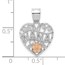 14K Two-tone Flower NANA Heart Pendant - 21 mm