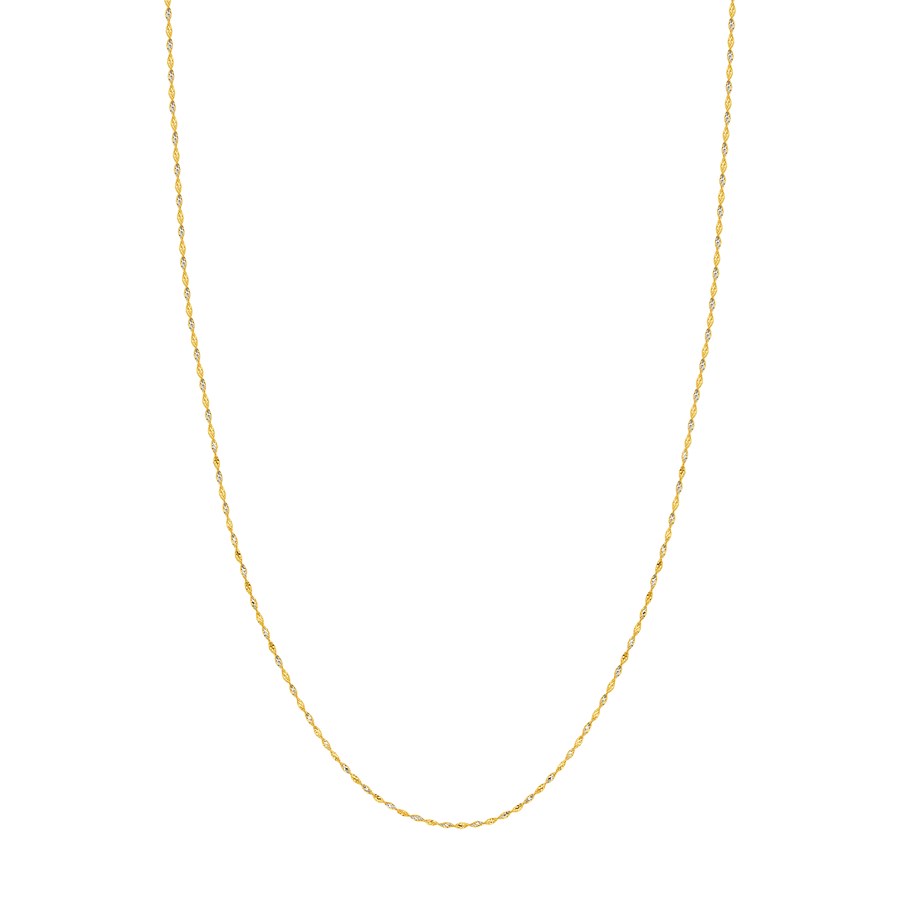 14K Two Tone Gold 1.35 mm Dorica Chain w/ Lobster Clasp - 16 in.