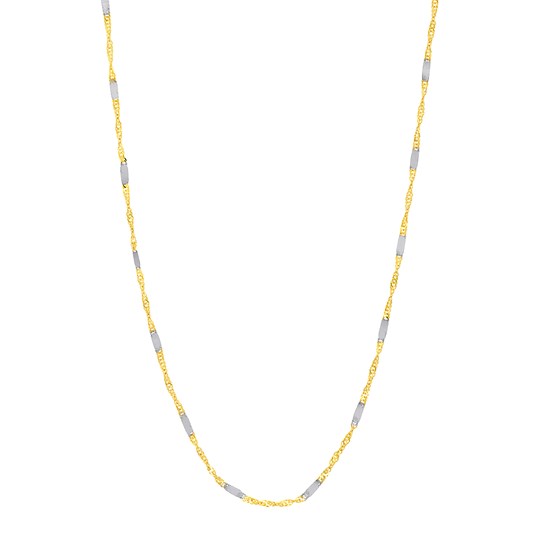 14K Two Tone Gold 1.45 mm Singapore Chain - 16 in. 14K Two Tone Gold 1.45 mm Singapore Chain - 16 in.