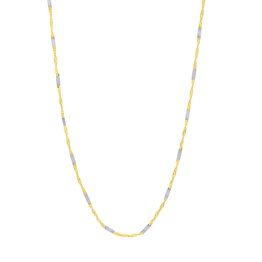 14K Two Tone Gold 1.45 mm Singapore Chain - 16 in.