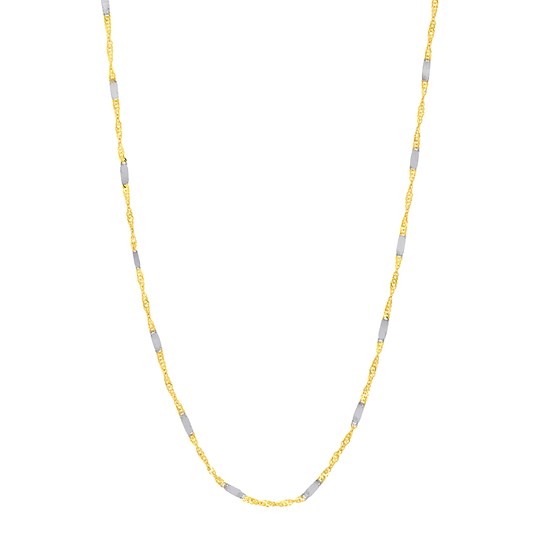 14K Two Tone Gold 1.45 mm Singapore Chain - 20 in.